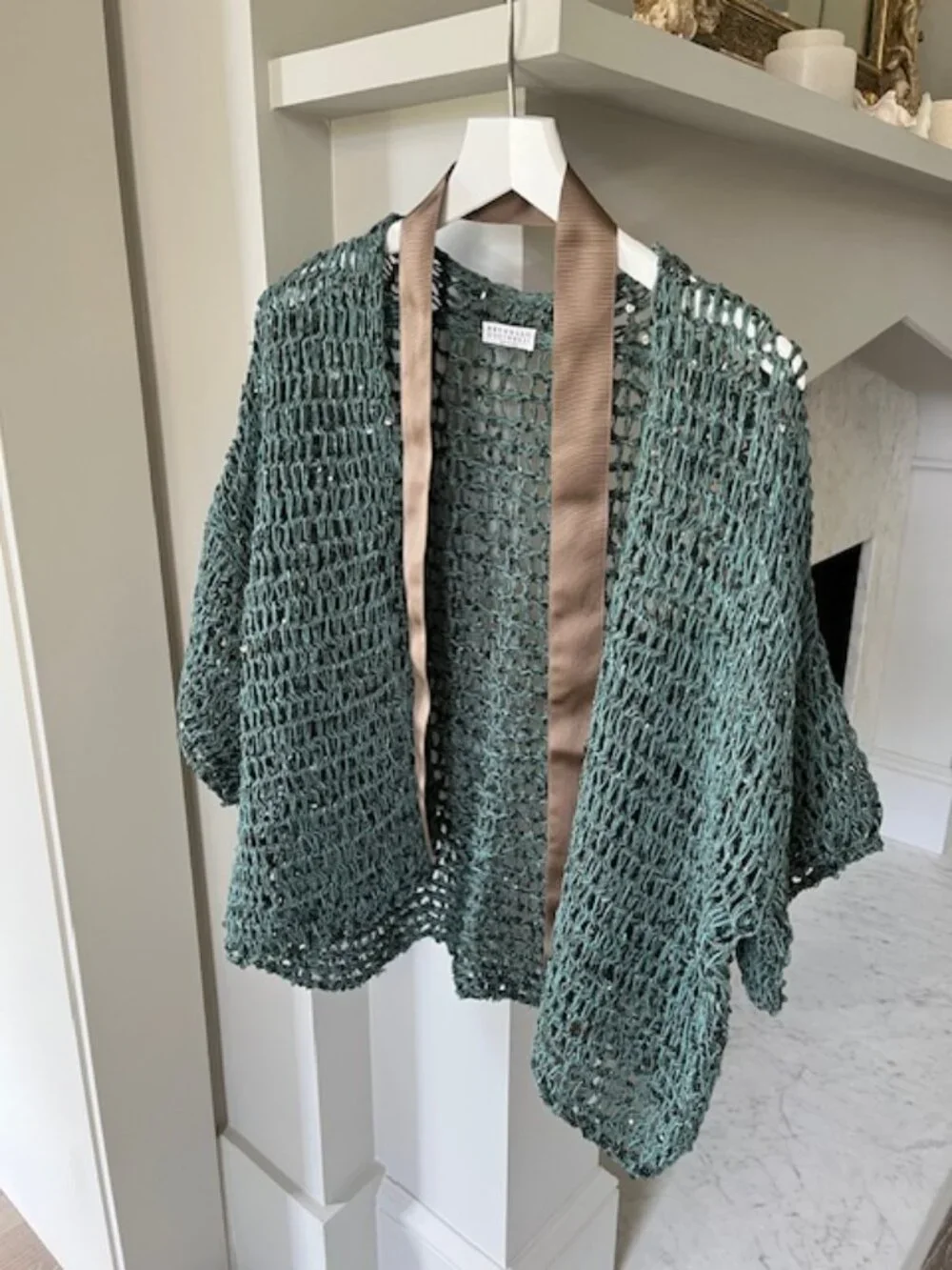 Brunello Cucinelli sequin net cardigan sweater - Picture 1 of 3